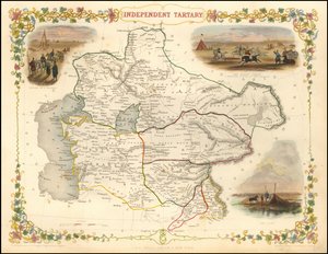 1851 kaart van onafhankelijk Tartarije door John Tallis door John Tallis