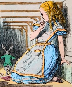 Alice en het Witte Konijn. Illustratie door John Tenniel uit de eerste editie van Lewis Carroll