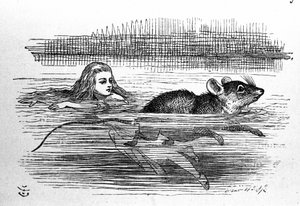 Alice in Wonderland door Lewis Carroll (E. Dodgson). Illustratie van de eerste editie door Tenniel door John Tenniel