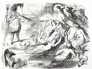 Cartoon over de tweede poging om de Atlantische telegraafkabel te leggen door John Tenniel
