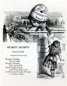 Humpty Dumpty, illustratie voor het kinderrijmpje door Lewis Carroll door John Tenniel