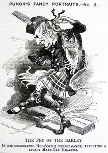 Politieke satire die William Ewart Gladstone afbeeldt