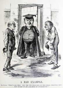 Politieke satire met William Ewart Gladstone en Benjamin Disraeli door John Tenniel