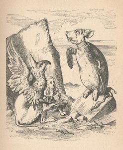 De Mock Turtle, de Gryphon en Alice, 1889 door John Tenniel