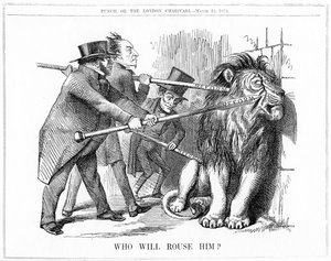 Wie zal hem wekken? 1859 door John Tenniel