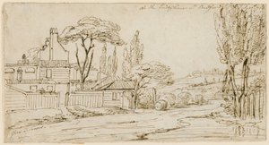 Aan het einde van Chenies St, Bedford Square, 20 juli 1793 door John Thomas Serres
