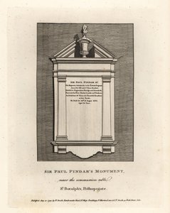 Monument van Sir Paul Pindar bij de communietafel in St Botolph