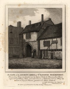 De Poort van de Oude Abdij van St Saviours Bermondsey door John Thomas Smith