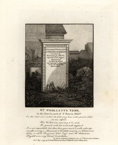 Graf van koninklijke graveur William Woollett, overleden 1735, op het kerkhof van St Pancras, Middlesex