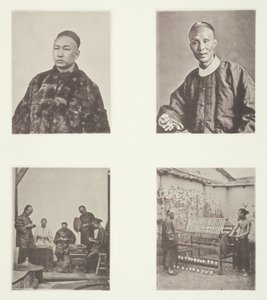 Een Kantonese heer, een Kantonese heer, Schroffing Dollars, Reeling Silk door John Thomson