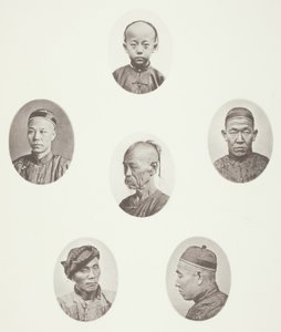 Kantonese jongen; Kantonese koopman; Mongoolse mannelijke hoofd; Een eerbiedwaardig hoofd; Een arbeider; Mongoolse mannelijke hoofd