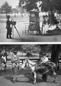 Fotografie op het plein en wachten op huur, 1876-77 door John Thomson