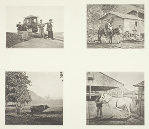 De Sedan, Een Militaire Officier, De Ploeg, Een Noord-Chinese Pony, ca. 1868 door John Thomson