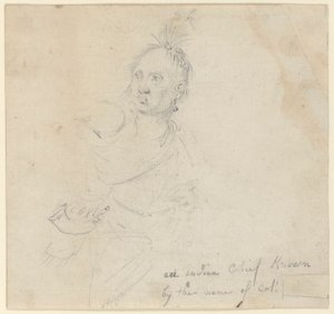 Kapitein Joseph Lewis van Louis, van de Oneida Indianen, studie voor door John Trumbull