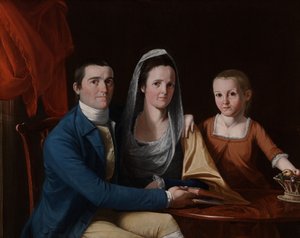 Jonathan Trumbull jr., Eunice Backus Trumbull en Faith Trumbull (later Faith Trumbull Wadsworth) (1740–1809, LL.D. 1797; 1749–1826; 1769–1846) door John Trumbull