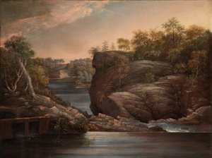 Norwich Falls (of: De watervallen van de Yantic bij Norwich) door John Trumbull