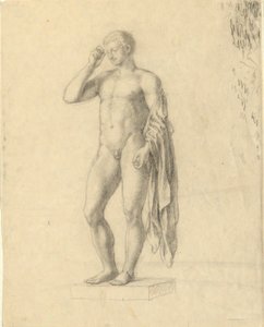 Naakte mannelijke figuur (klassiek) toont linker (?) zijde