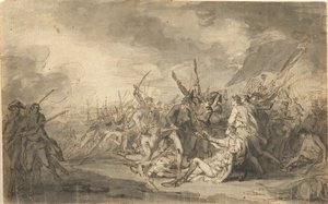 Studie voor De Dood van Generaal Warren bij de Slag om Bunker door John Trumbull