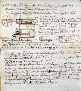 Details van Sans Pareil uit Rastricks notitieboek, Rainhill Trials, 1829