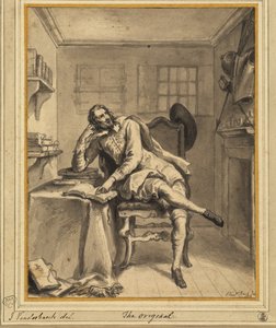 Don Quichot in zijn studeerkamer