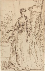 Portret van een Staande Dame