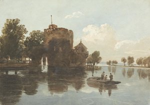 Een kasteel aan het water door John Varley