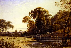 Landschap met een Toren op een Heuvel