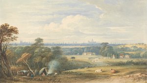 Londen vanuit het Zuidwesten door John Varley
