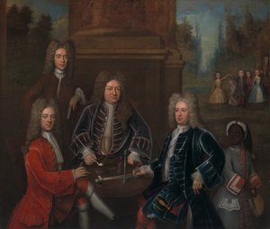 Elihu Yale met Leden van zijn Familie en een Tot Slaaf Gemaakte Kind door John Verelst