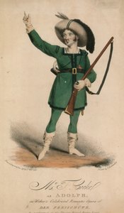 De heer T Cooke als Adolph in Webers beroemde romantische opera Der Freischutz uitgevoerd in het Theatre Royal Drury Lane door John W. Gear
