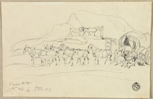 Wagen met Acht Paarden die Worden Aangespannen