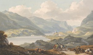 De meren van Llanberis - vanaf de weg van Caernarfon naar Llanberis, Caernarfonshire