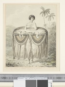 F.12 Een jonge vrouw van Otaheite die een geschenk brengt, c.1773-84 door John Webber