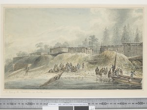 F.23 Een Uitzicht op de Woningen in Nootka Sound, ca. 1773-84