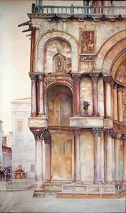 Hoek van de gevel van de Basiliek van San Marco, Venetië, 1870