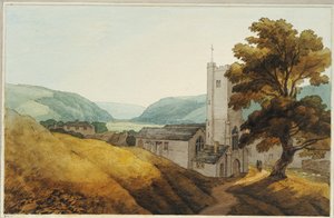 Vanaf het kerkhof in Dulverton, Somerset, 1800 door John White Abbott