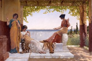 Op het balkon door John William Godward