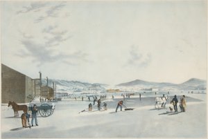 Rockland Lake - IJs Snijden. Uitzicht vanuit het Noordoosten, uitgegeven 1849