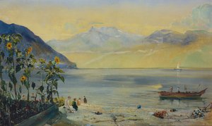 Meer van Genève met de Dents du Midi in de Verte, 1863