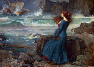 Miranda - De storm door John William Waterhouse