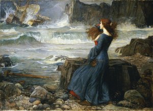Miranda - De Storm door John William Waterhouse