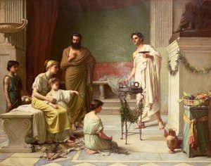 Het Bezoek van een Ziek Kind aan de Tempel van Aesculapius, 1877 door John William Waterhouse