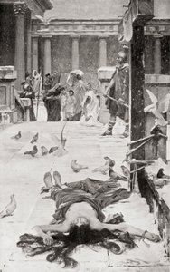Het martelaarschap van Sint Eulalia, naar het schilderij van John William Waterhouse, uit Hutchinson