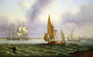 De Theems bij Woolwich door John Wilson Carmichael