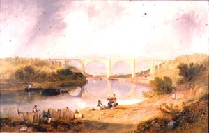 Victoria Brug over de River Wear door John Wilson Carmichael