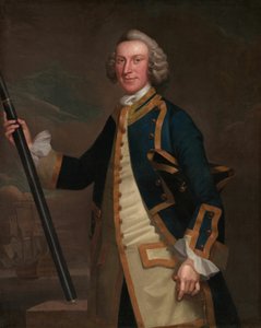 Portret van een marineofficier door John Wollaston