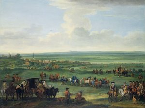 George I (1660-1727) in Newmarket, 4 of 5 oktober 1717 door John Wootton