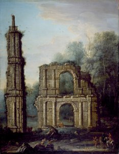 De ruïnes van Holdenby Castle, Northamptonshire, c.1735-45