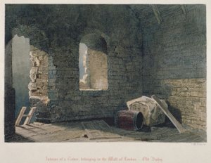 Interieur van een toren behorend tot de London Wall bij Old Bailey, City of London, 1851