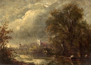 Op de Stour, 19e eeuw door John manner of Constable